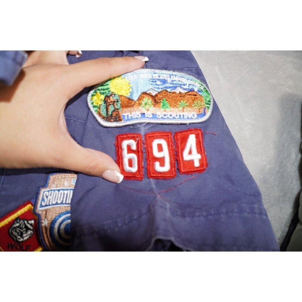 Vintage Youth Boy Scouts of America BSA Uniform Set Shirt w Patches Shorts Large - Picture 14 of 16